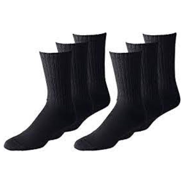 SOCKS BLACK 12 CT SIZE 9-11