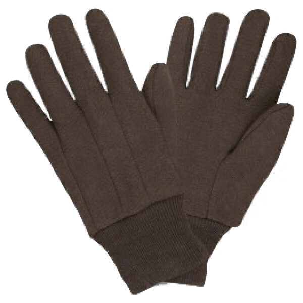 GLOVES BROWN JERSEY 12CT