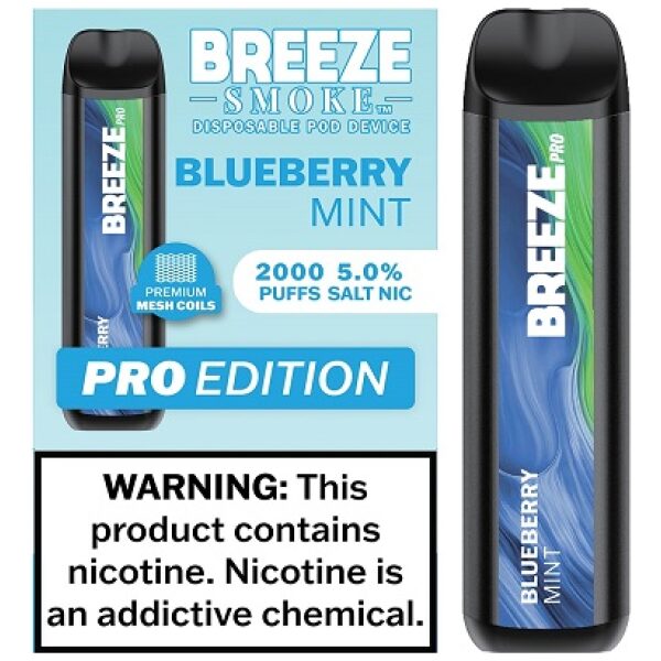 BREEZE PRO 2000 PUFF BLUEBERRY MINT 10CT - Martin & Snyder Product 