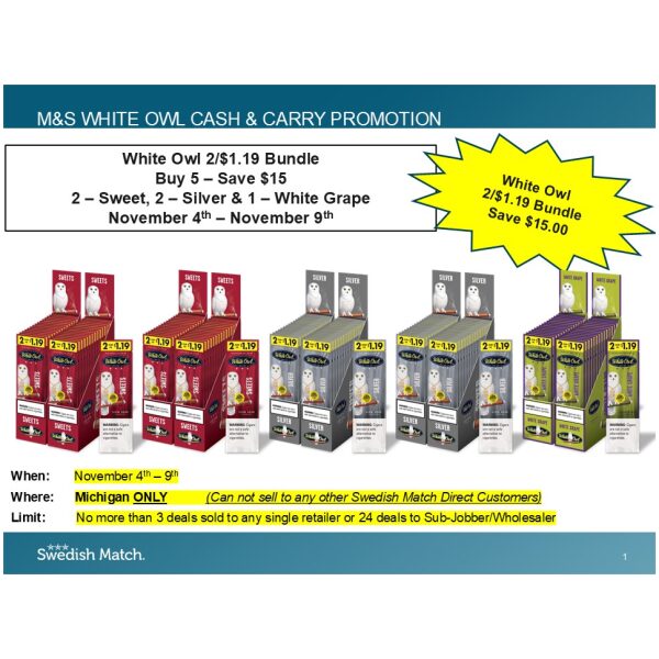 WHITE  OWL 5 BOX BUNDLE 11/04-11/09