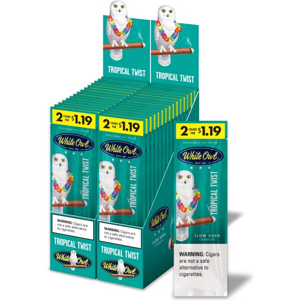WHITE OWL $1.19 2PK TROPICAL TWIST 30CT