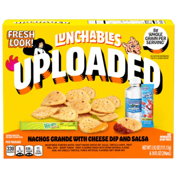 LUNCHABLE UPLOADED NACHO GRANDE w/CHEESE DIP & SALSA 13.92 OZ