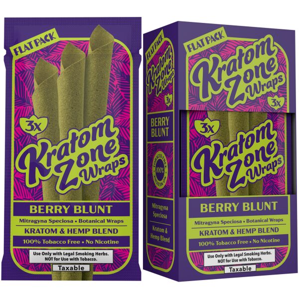 KRATOM ZONE WRAPS BERRY BLUNT 3/15CT