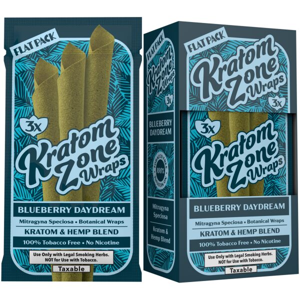 KRATOM ZONE WRAPS BLUEBERRY DAYDREAM 3/15CT