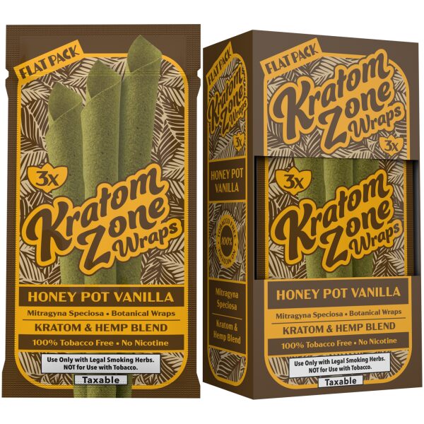 KRATOM ZONE WRAPS HONEY POT VANILLA 3/15CT