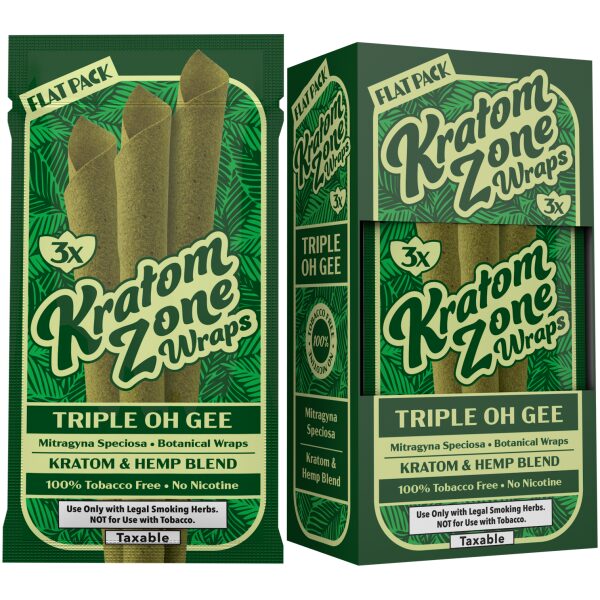 KRATOM ZONE WRAPS TRIPLE OH GEE 3/15CT