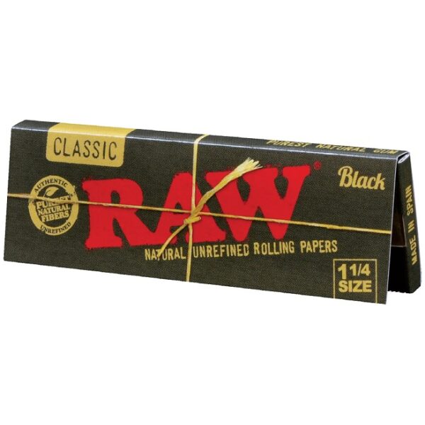 RAW PAPERS BLACK CLASSIC 1 1/4 24CT