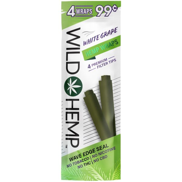 WILD HEMP WRAPS 4/99 WHITE GRAPE 20CT