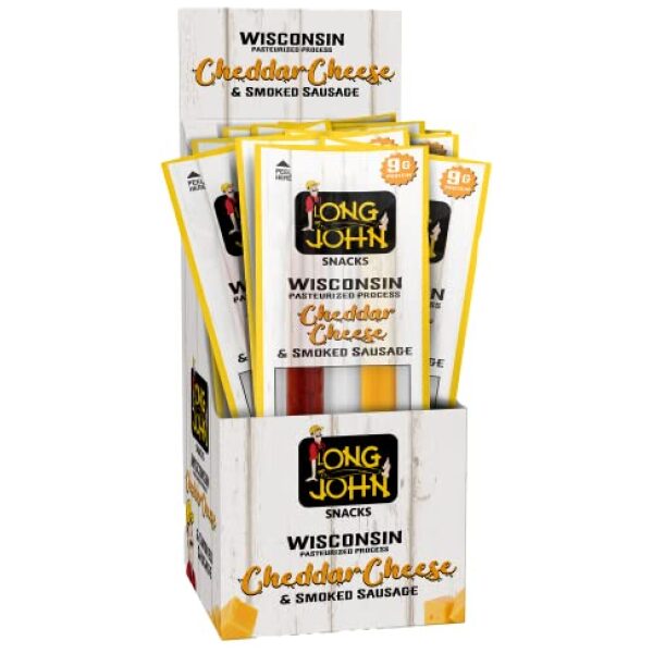 LONG JOHN 12/1.5OZ SPICY CHEDDAR CHEESE & SAUSAGE
