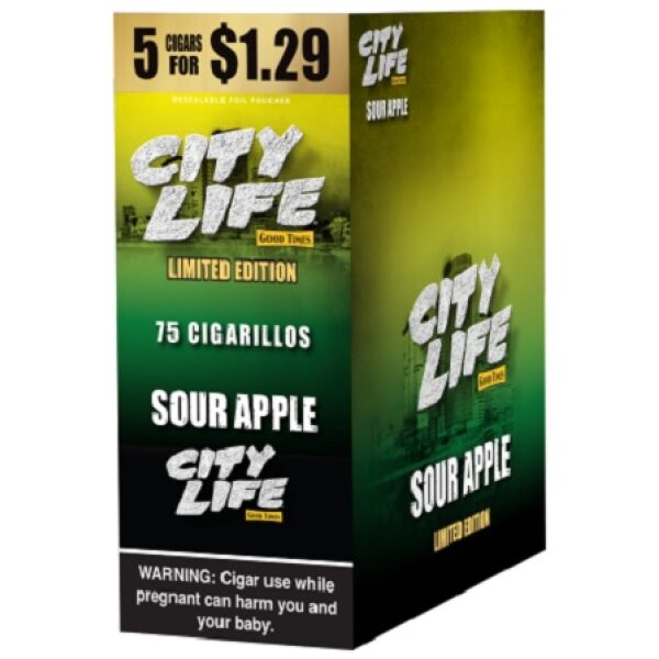 CITY LIFE 5/$1.29 SOUR APPLE 15/5CT