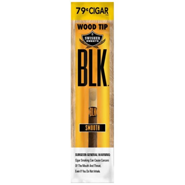 SWISHER  BLK .79 WOOD TIP SMOOTH 20CT