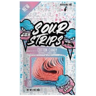 SOUR STRIPS COTTON CANDY 12/3.4OZ