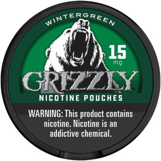 GRIZZLY NICOTINE POUCHES 15MG WINTERGREEN 5CT