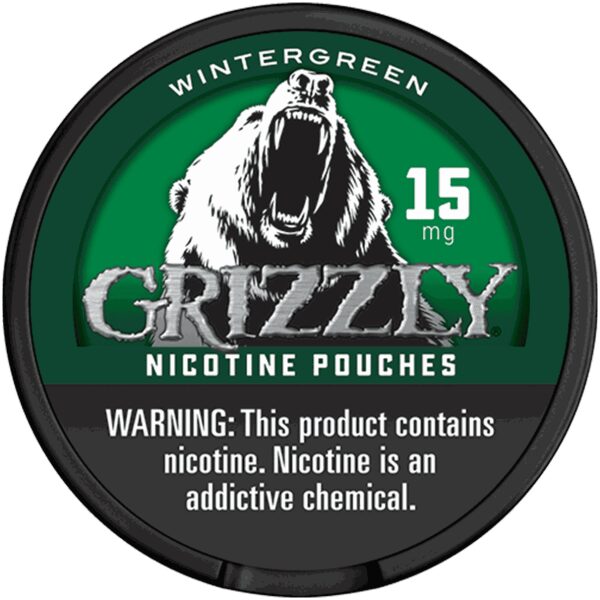 GRIZZLY NICOTINE POUCHES 15MG WINTERGREEN 5CT