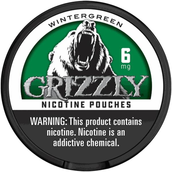 GRIZZLY DARK WINTERGREEN POUCHES 5CT