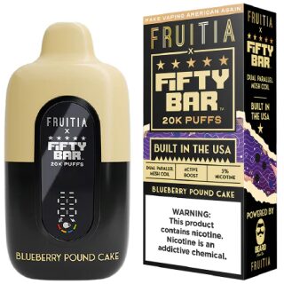 FIFTY BAR X FRUITIA 20K PUFF BLUEBERRY POUND CAKE 5PK