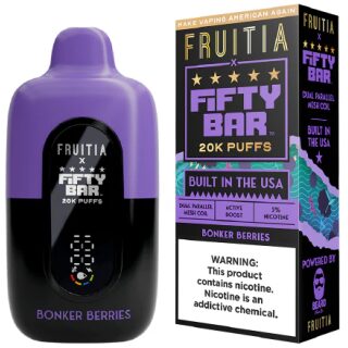 FIFTY BAR X FRUITIA 20K PUFF BONKER BERRIES 5PK