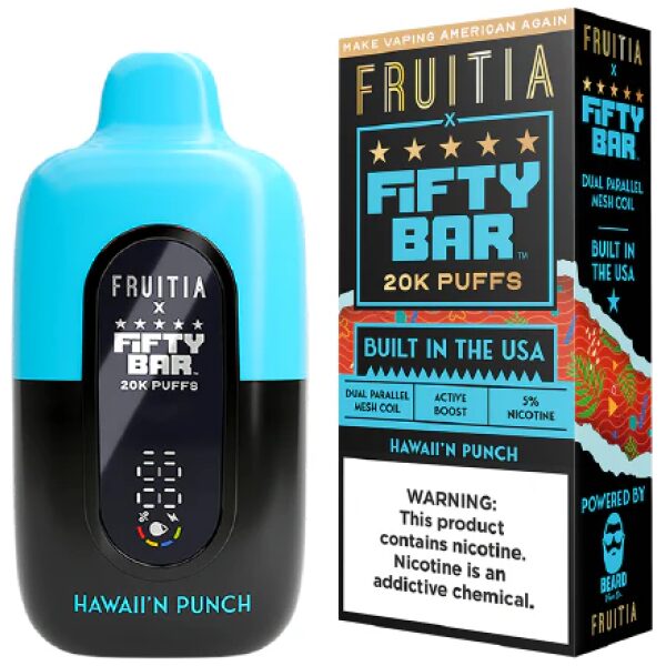 FIFTY BAR X FRUITIA 20K PUFF HAWAIIAN PUNCH 5PK
