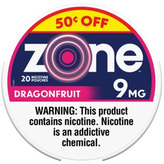 ZONE 50¢ OFF NICOTINE POUCH DRAGONFRUIT 9MG 5/20CT