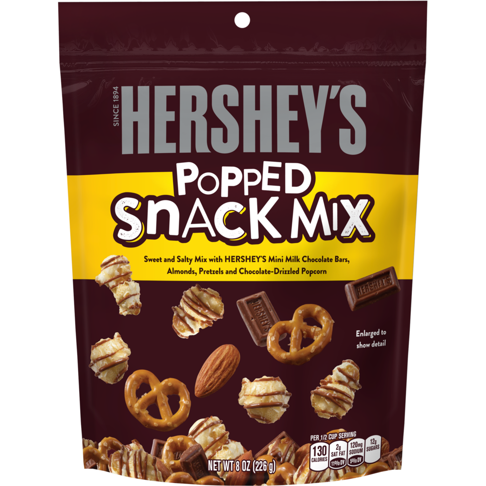 HERSHEY POPPED SNACK MIX 3/8OZ