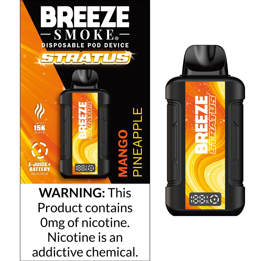 BREEZE 0MG STRATUS MANGO PINEAPPLE 5CT - Martin & Snyder Product Sales