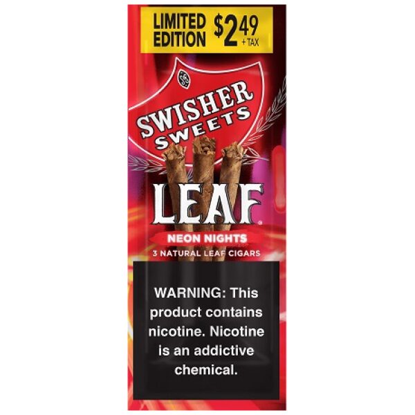 swisher leaf wraps no tobacco Sweet $2.79 3CT 10 Pouches / Display SWISHER LEAF CIGARS 3/$2.49 NEON