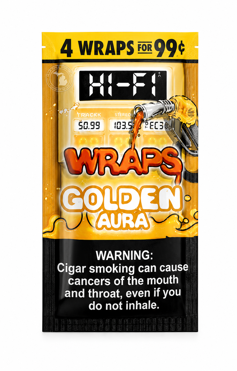 HI-FI 4/99¢ FLAT WRAPS GOLDEN AURA 15CT
